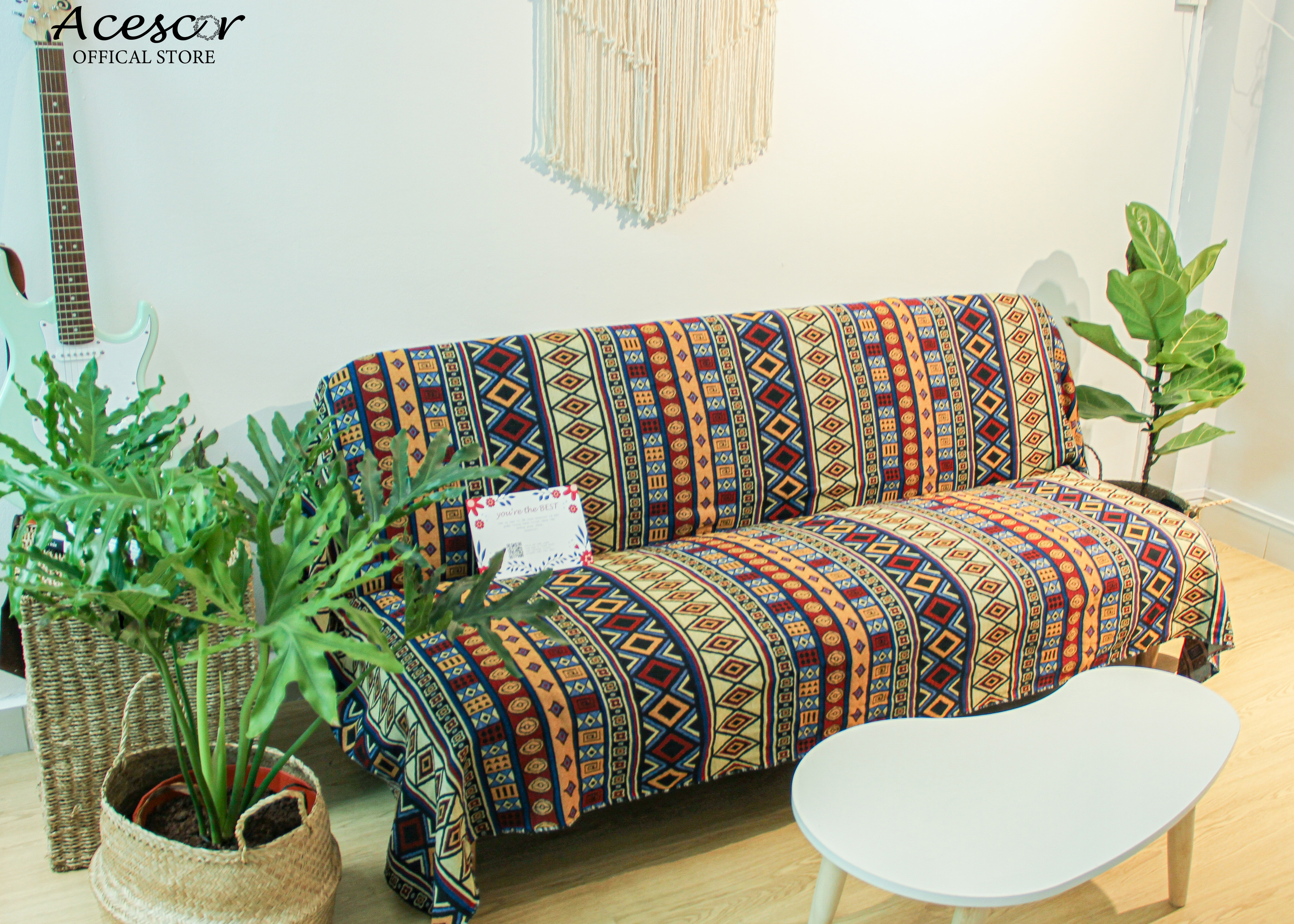 Thảm Thổ Cẩm Chăn Phủ Ghế Sofa, Khăn Trải Bàn, Thảm Trải Sàn CTC02- Trang Trí Phòng Khách, Phòng Ngủ