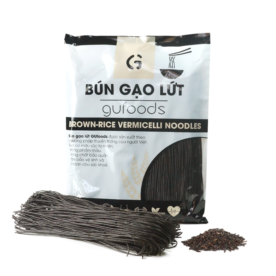 Bún gạo lứt ăn kiêng GUfoods - Dai ngon, Kết hợp đa dạng món, Eat clean, Thực dưỡng, Thuần chay