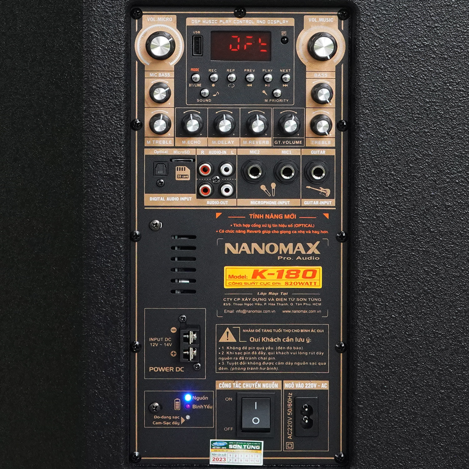 Loa Kéo Công Suất Lớn Nanomax K-180 K180 Bass 4 Tấc 40cm Công Suất 820w Karaoke Bluetooth Siêu Công Nghệ 2022 Hàng Chính Hãng