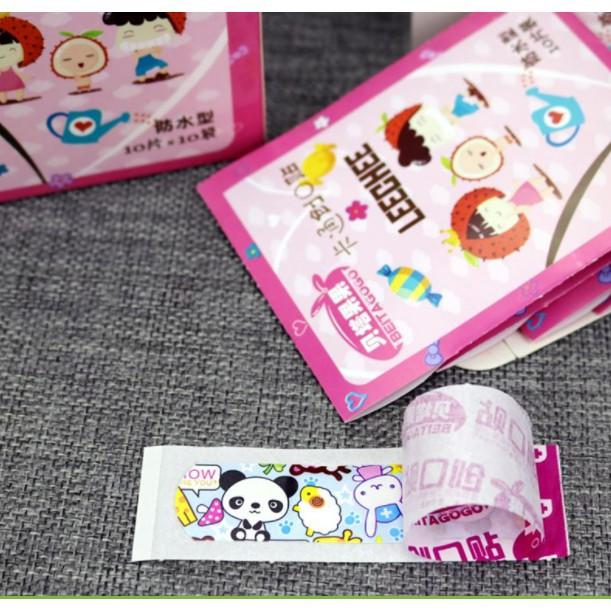 HỘP 100 MIẾNG BĂNG DÁN VẾT THƯƠNG HÀN QUỐC IN HỌA TIẾT DỄ THƯƠNG - BĂNG KEO CÁ NHÂN DÍNH SIÊU CHẮC CHỐNG THẤM CỰC TỐT