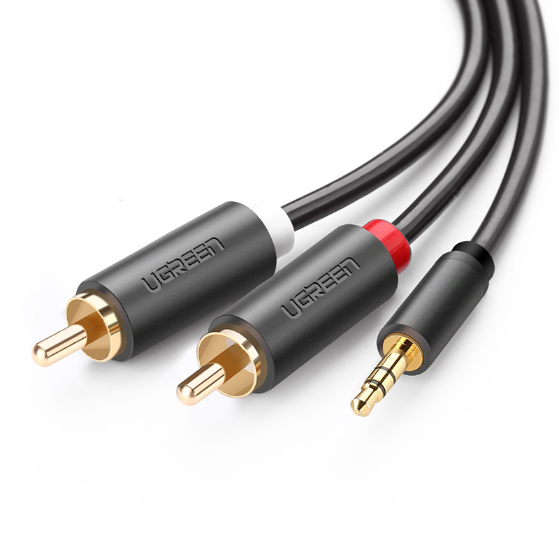 Dây chuyển đổi 3.5mm ra 2RCA Dài 5m UGREEN AV102 10513 - Hàng Chính Hãng