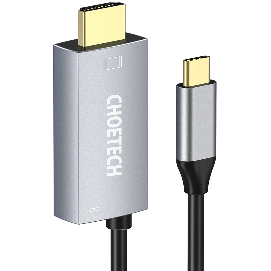 Cáp USB Type-C to HDMI 2.0 CHOETECH Đầu Nối Mạ Vàng Tương Thích Thunderbolt 3 (4K @ 60Hz) 1.8m - Hàng Chính Hãng