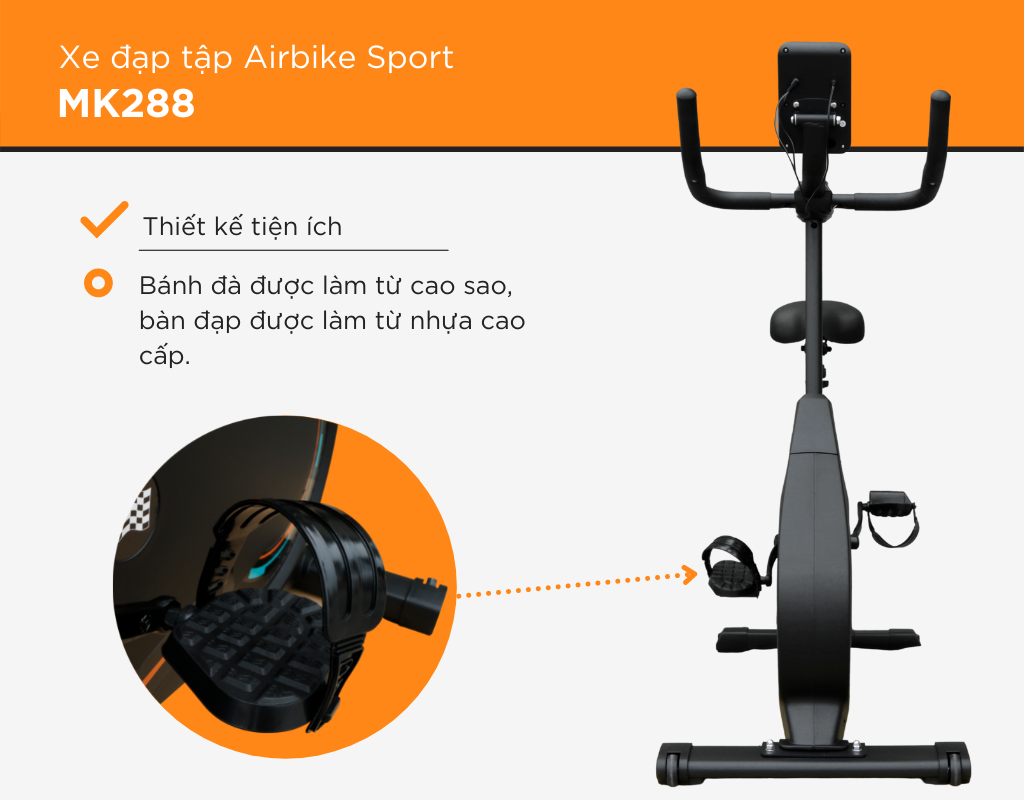 Xe đạp thể dục cao cấp Airbike Sport MK288 - Hàng chính hãng