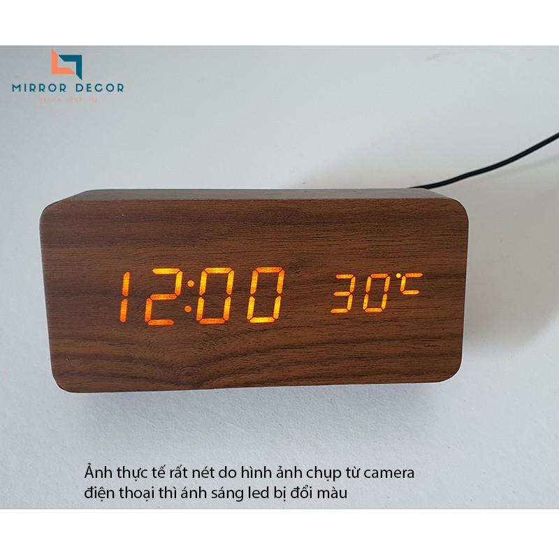 Đồng hồ gỗ, đồng hồ led để bàn chữ nhật