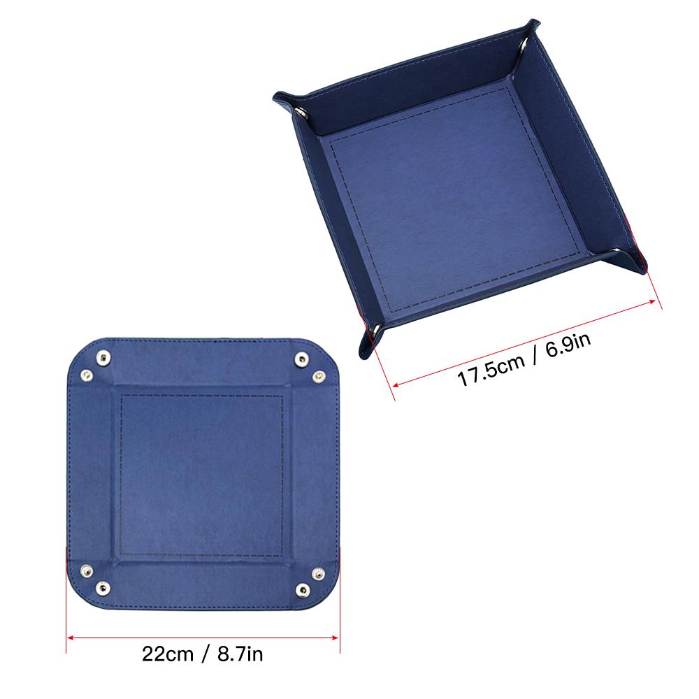 Khay Đựng Đồ Pu Đổ Xí Ngầu Có Nếp Gấp