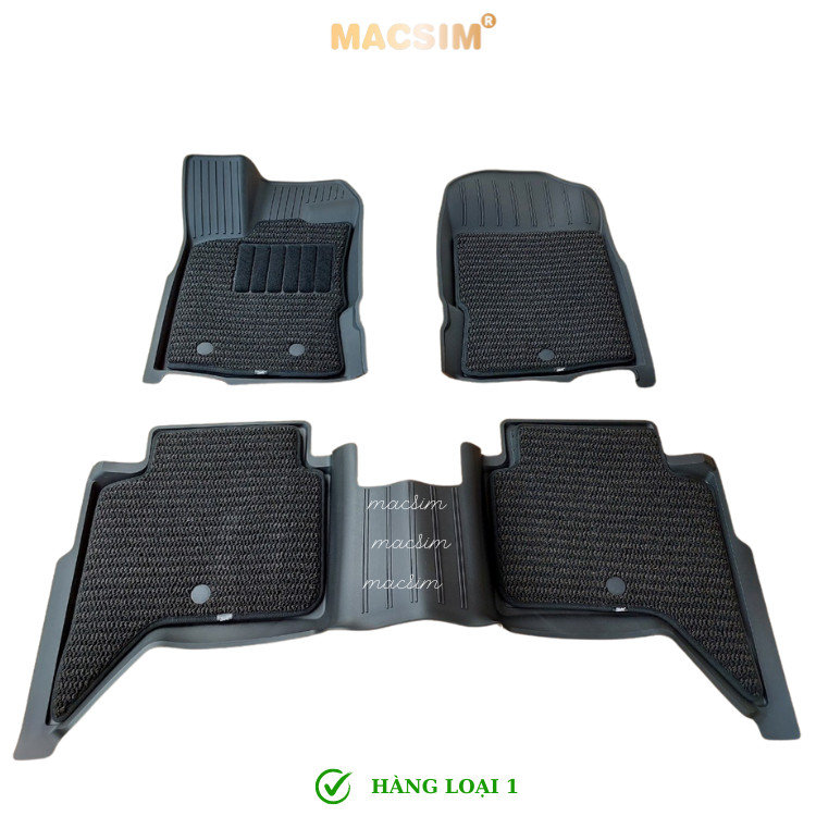 Thảm lót sàn ô tô 2 lớp cao cấp dành cho xe Ford Ranger/Raptor 2023-2024+ nhãn hiệu Macsim 3w chất liệu TPE
