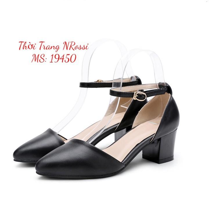 Giày cao gót thời trang mũi nhọn gót cao 5cm màu trắng size lớn 40 41 42 43 44
