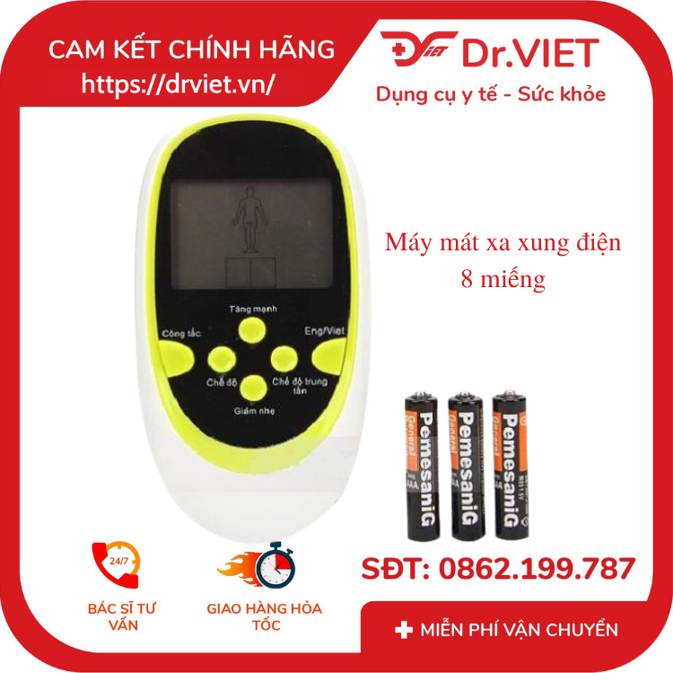 Máy xát xa xung điện 8 miếng - Dành cho người nhứt mỏi, đau cơ
