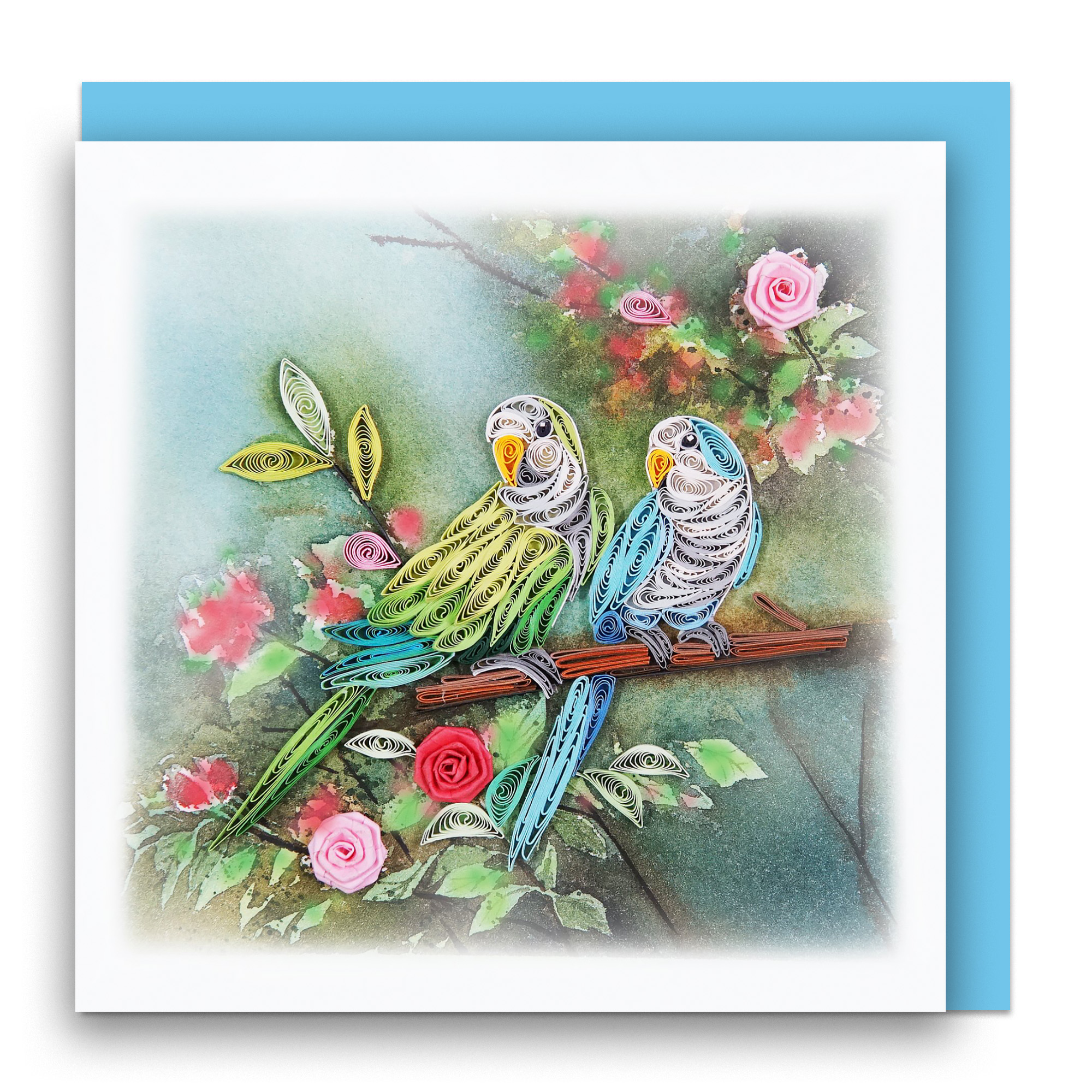 Thiệp Giấy Xoắn (Quilling Cards) - Thiệp Sinh Nhật, Tình Yêu, Chúc Mừng - BIRD 15x15cm