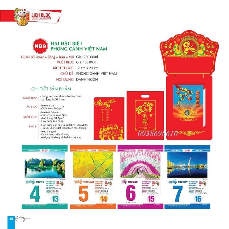 Lịch Bloc Đại Đặc Biệt 2023 (17 x 24 ) PHONG CẢNH VIỆT NAM