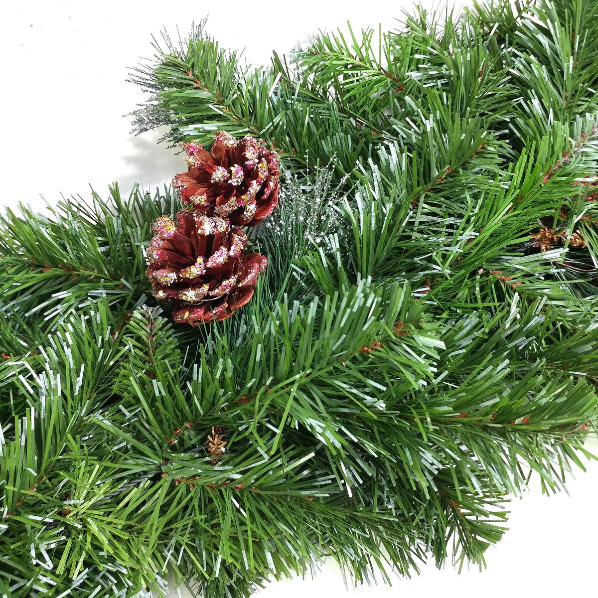 Dây Trang Trí Noel 3 Loại Lá Gắn Trái Thông 270 cm - Chaang Chiia LP-G10-3LL