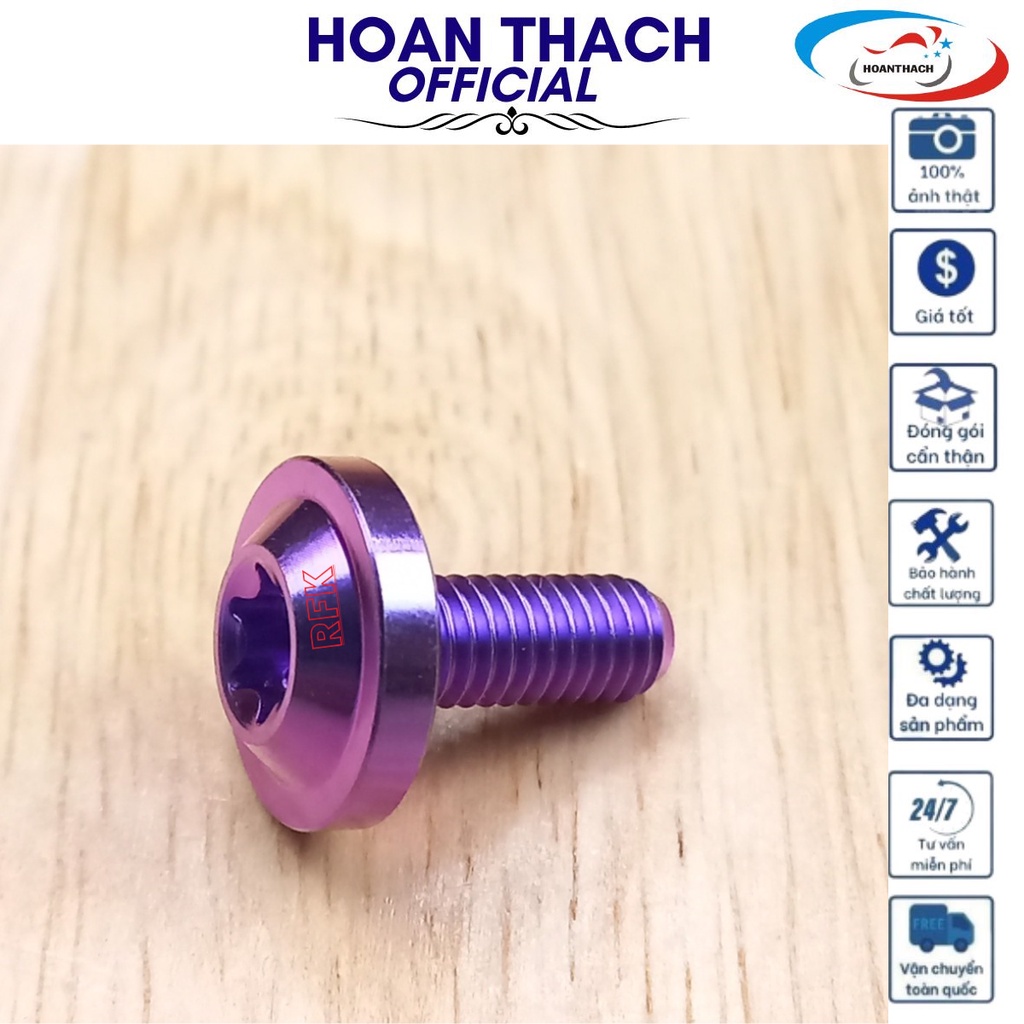 Ốc Gr5 Titan Dù 6L15 Tím ốp pô , đít pô cho xe máy Vario HOANTHACH SP010598 (giá 1 con)