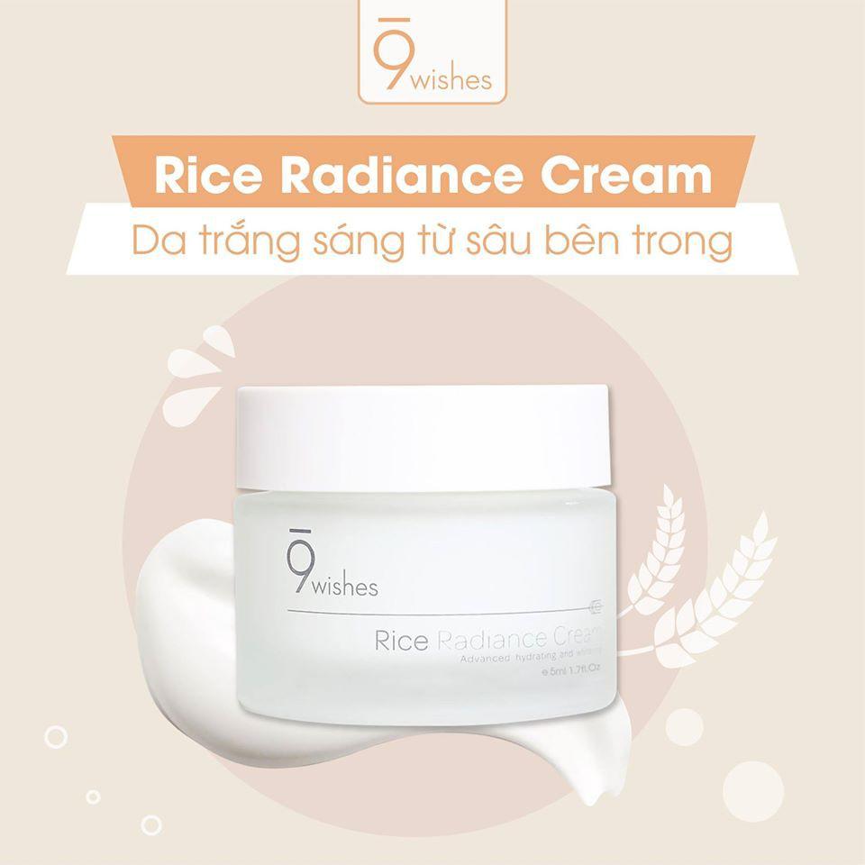 Kem dưỡng ẩm trắng da chiết xuất gạo 9 Wishes Rice Radiance Cream 50ml