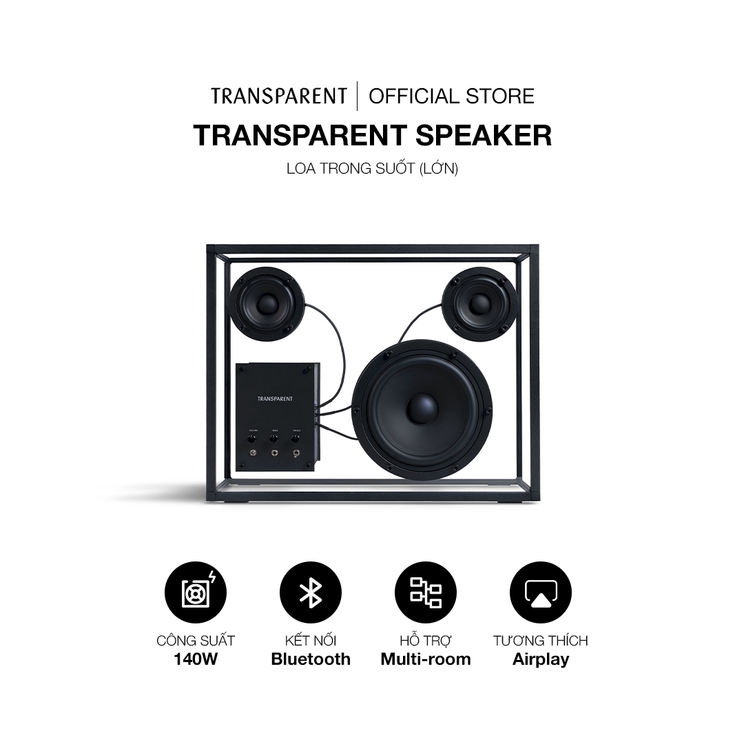 Loa Trong Suốt - Transparent Speaker - Lớn - Màu Đen - Hàng chính hãng