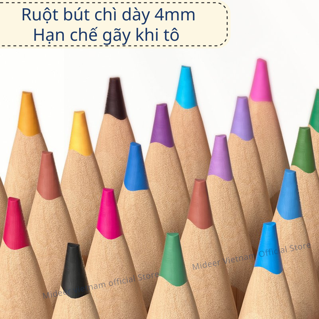 Bút chì màu vẽ tranh cao cấp mideer Vibrant Colored Pencil 24/36/48 màu,Chì vẽ chuyên nghiệp, thiết kế, phác họa cho bé