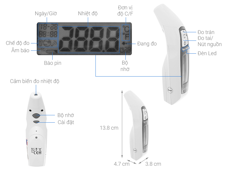 Nhiệt kế điện tử đo tai trán Beurer FT65