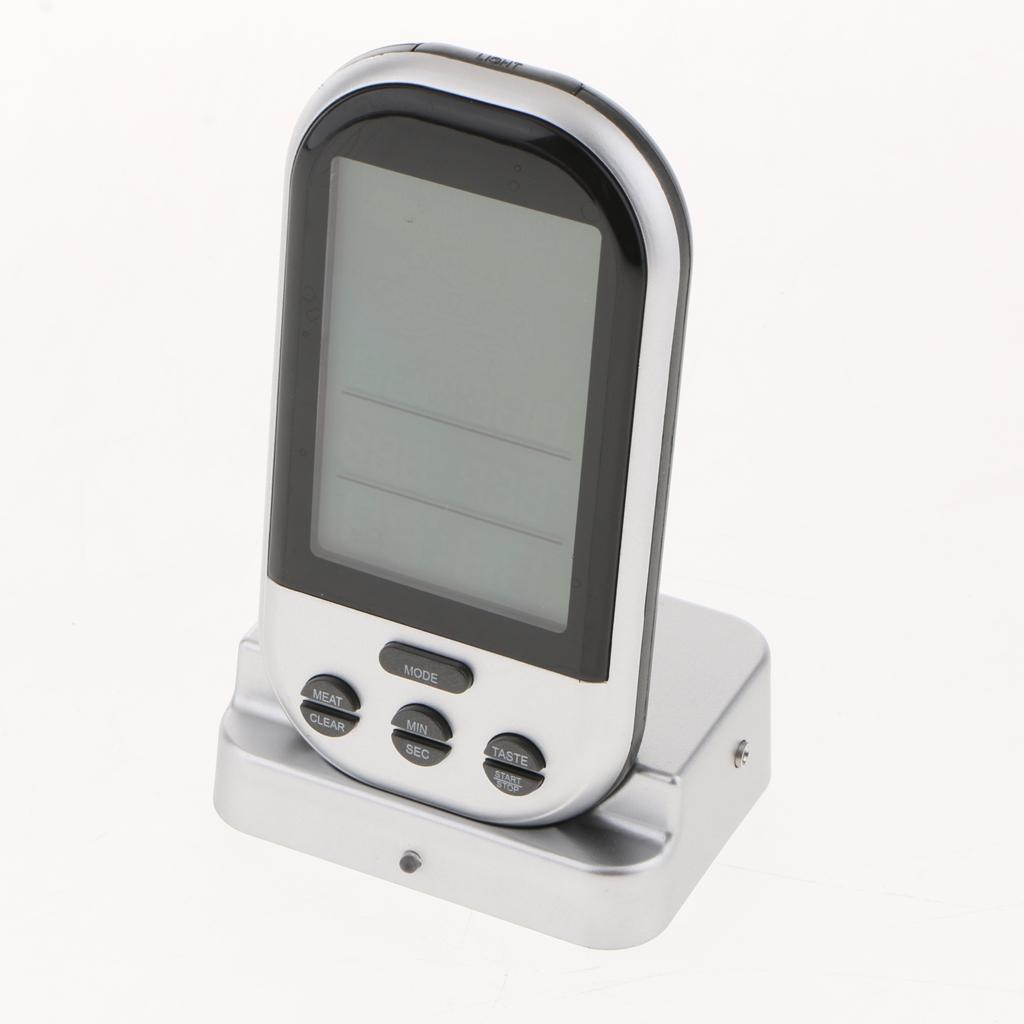Oven & BBQ Wireless Digital Meat Cooking Thermometer and Timer with 2 Stainless Steel Probes for Cooking meats to perfection