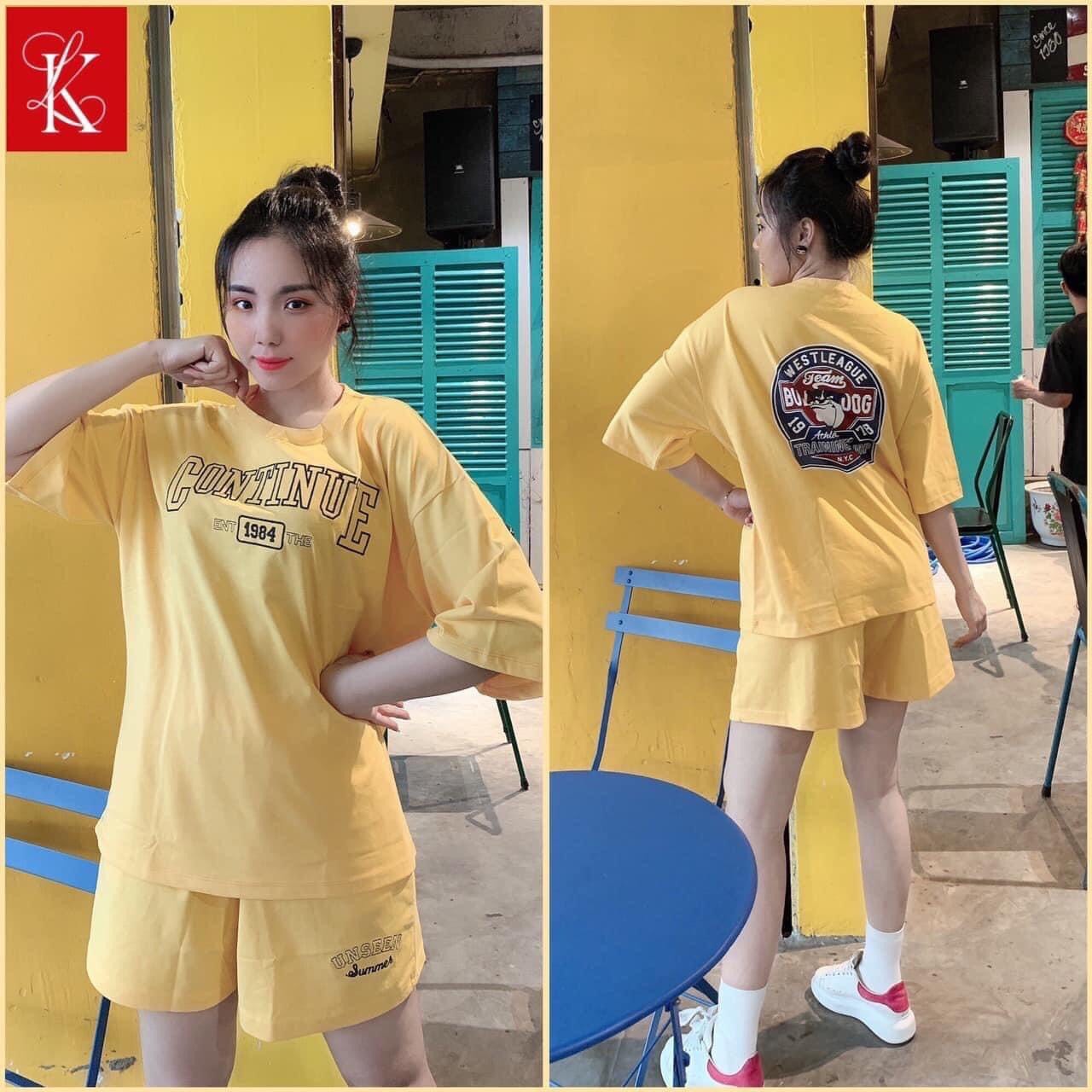 Set Bộ thun Bảo Kim in chữ phong cách Mới