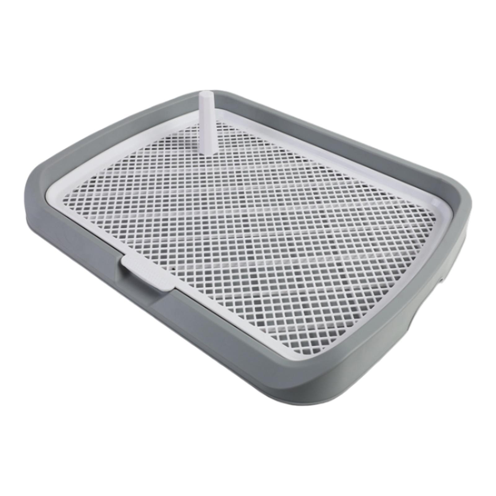 Indoor Open Top Entry Dog Litter Pan Pets Toilet Dark Gray