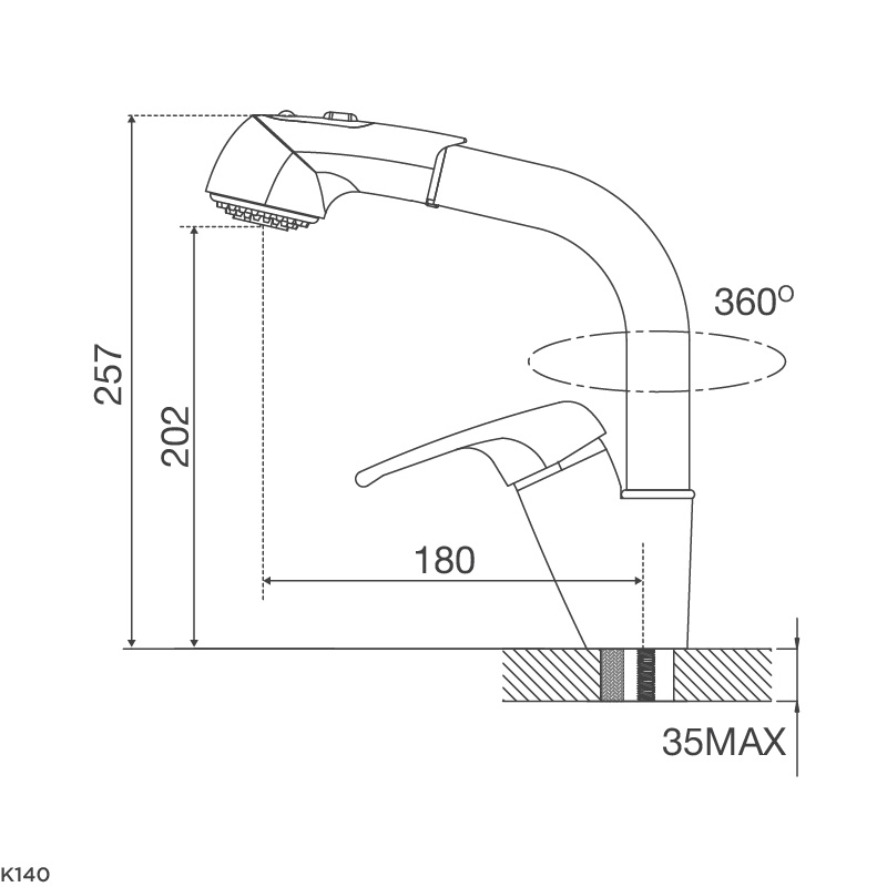 Vòi rửa chén Malloca K140 có dây rút - Hai nguồn nước