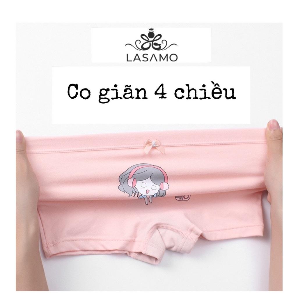 Quần chip bé gái, quần lót cho bé gái cotton cao cấp họa tiết Little Rabbit dễ thương hãng LASAMO mã QLB023