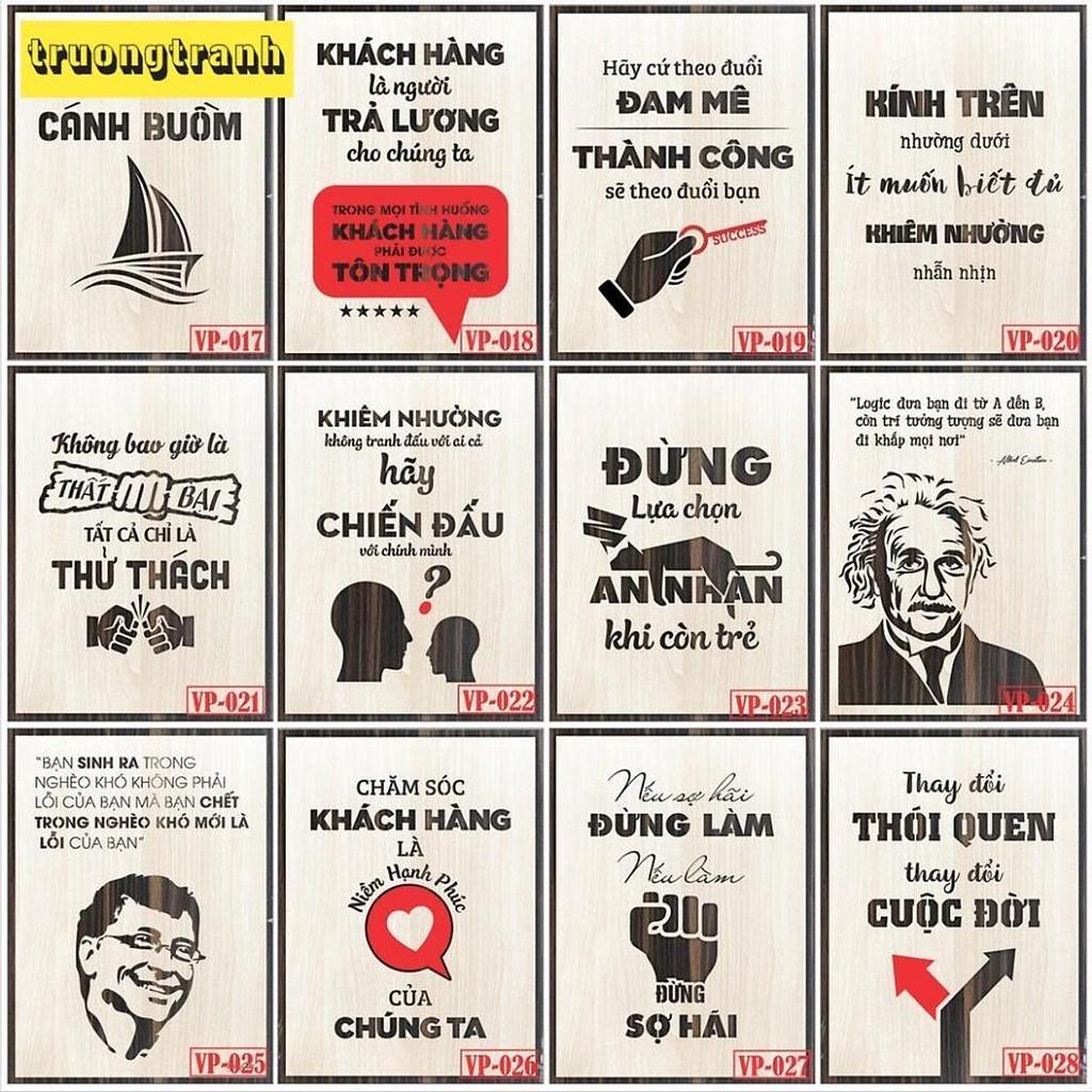 Tranh Gỗ tạo động lực, truyền cảm hứng làm việc cực hiệu quả, Slogan hay và ý nghĩa - Kích thước 40x55cm