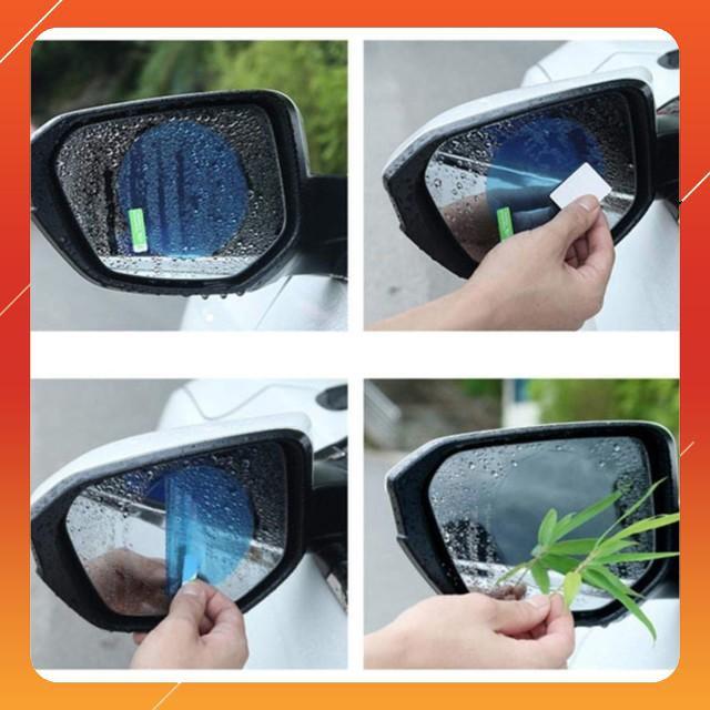 Hot Miếng dán chống đọng nước chống chói gương chiếu hậu ô tô 10cm bộ 2 miếng Sky Life