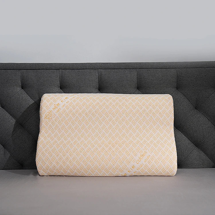 Gối Cao Su Kim Cương Lượn Sóng 44x64cm 100% cao su thiên nhiên nâng đỡ, bảo vệ đốt sống cổ - A
