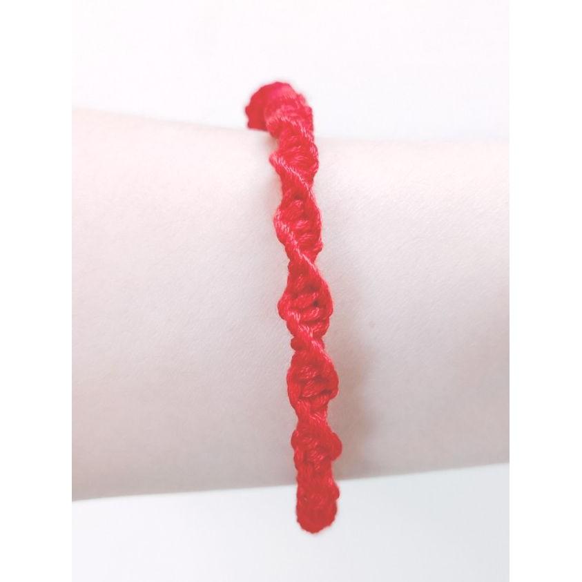 Vòng tay may mắn-chỉ đỏ-hột bẹt-Wendy-Friendship bracelet-phong thủy-tình bạn-bạn bè-handmade DIY-vòng chân