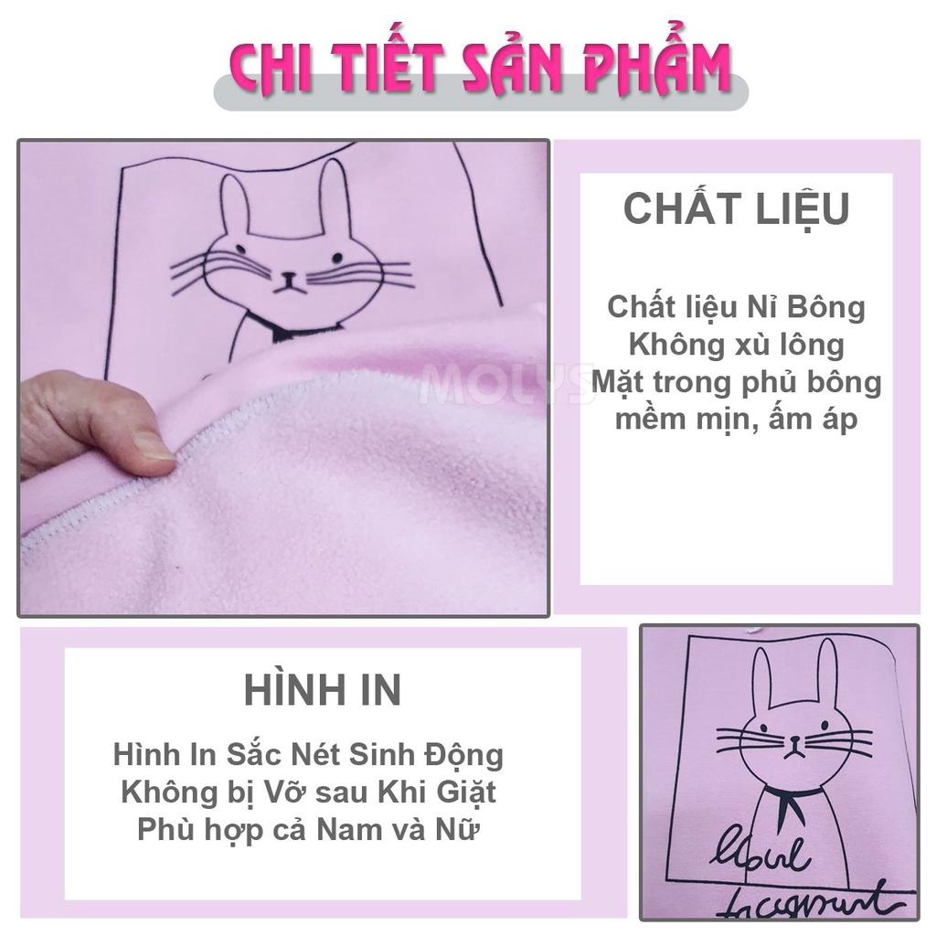 Áo Hoodie áo khoác nỉ unisex tay dài có nón form rộng in hình bộ ba dễ thương
