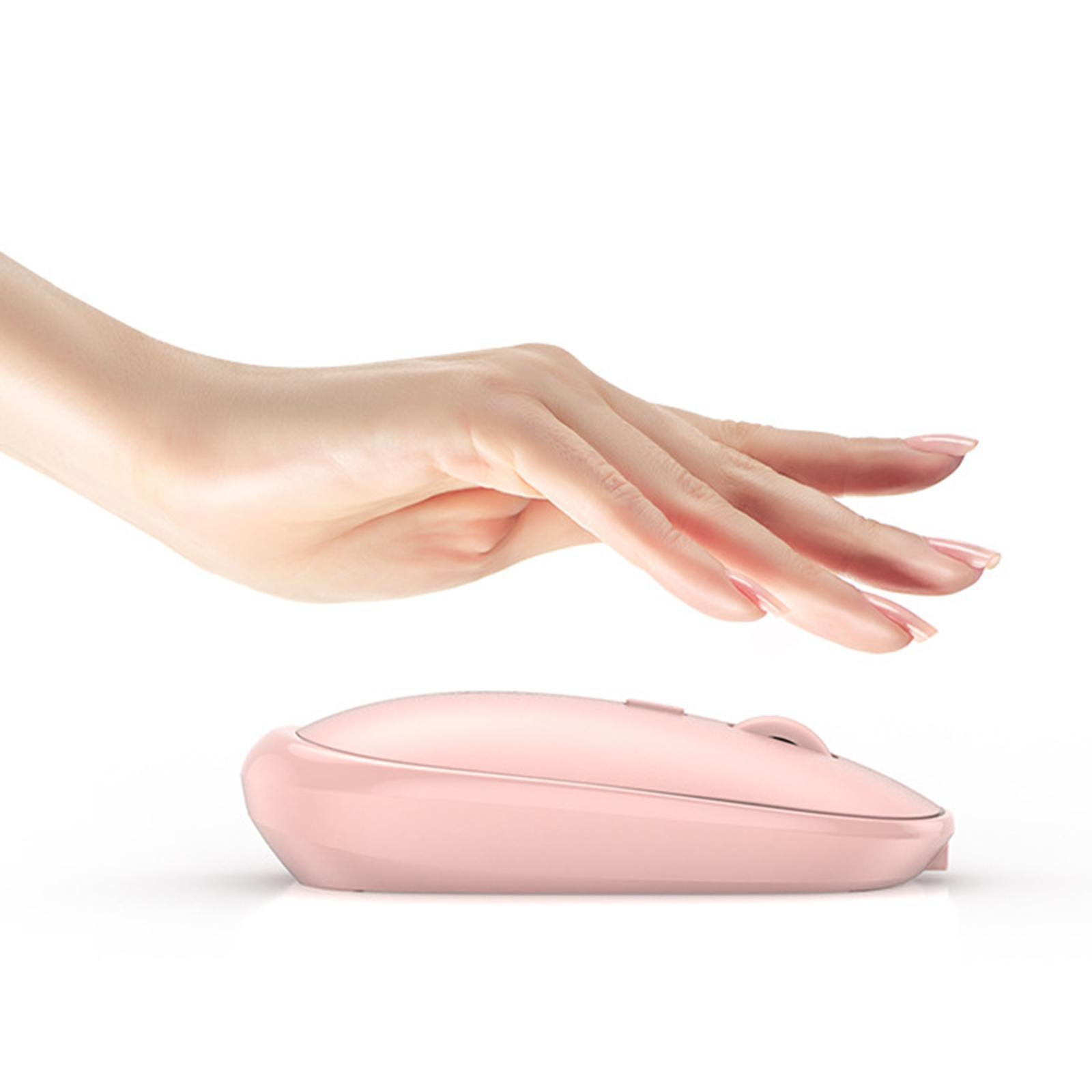 Wireless Mouse 3 Buttons Optical Adjustable DPI Rechargeable pink