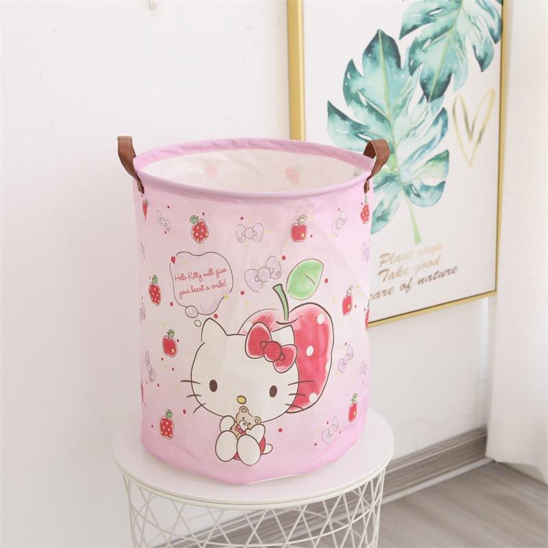 Sanrio Hello Kitty Lồng Giặt Có Thể Gập Lại Nước Giặt Vải Xô Chống Nước Công Suất Lớn Giỏ Chứa Đồ Giai Điệu Túi Bảo Quản