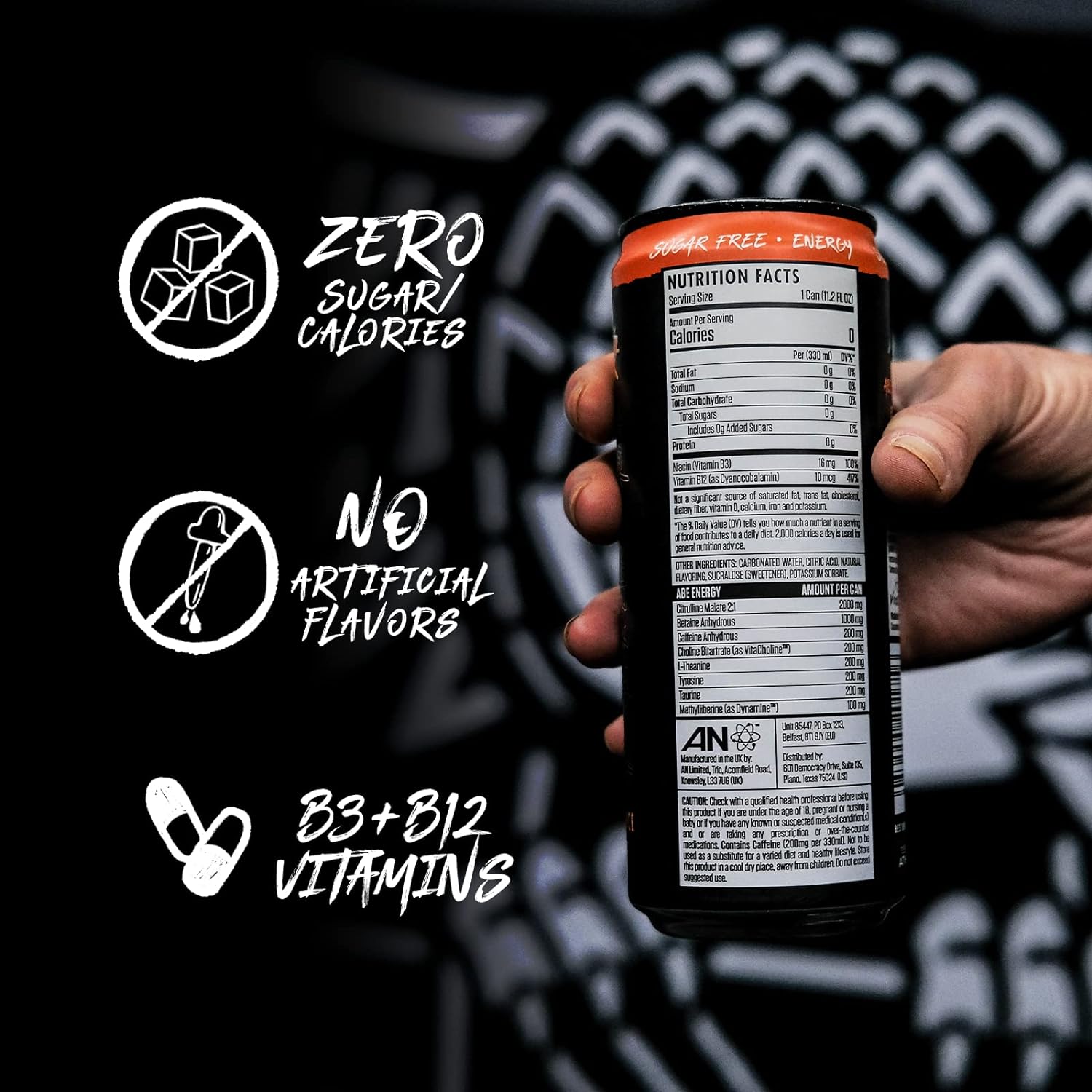 Applied Nutrition ABE Lon Pre-Workout Dạng Nước (330ml) Hỗ Trợ Tăng Sức Mạnh Sức Bền, Tập Trung Trước Tập | Nhập Khẩu Anh