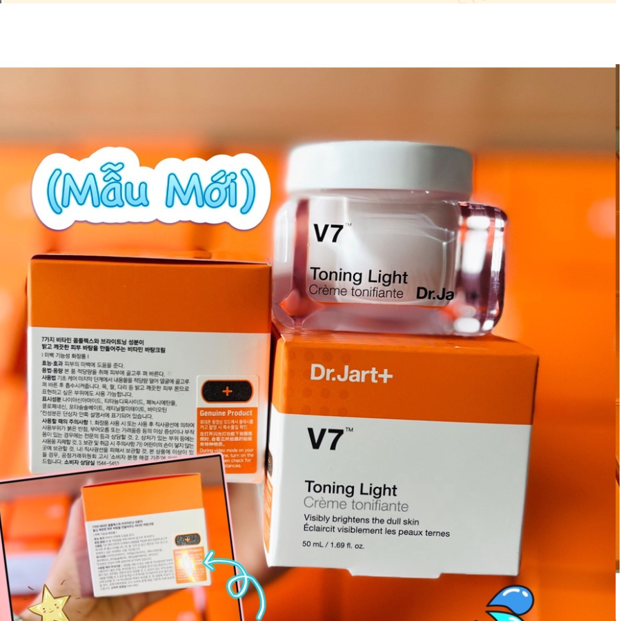 Kem Dưỡng Trắng, Tái Tạo Da, Hỗ Trợ Giảm Thâm Mụn, Nám Da Dr.Jart+ V7 Toning Light 50ml