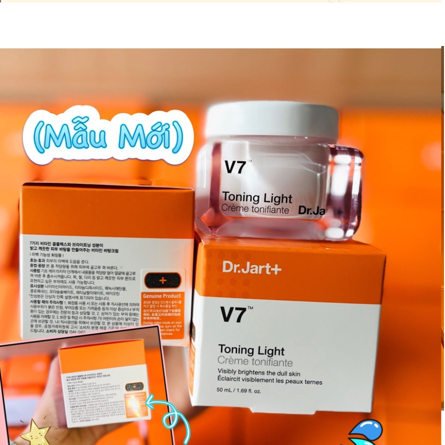 Kem Dưỡng Trắng, Tái Tạo Da, Hỗ Trợ Giảm Thâm Mụn, Nám Da Dr.Jart+ V7 Toning Light 50ml ( phiên bản mới)