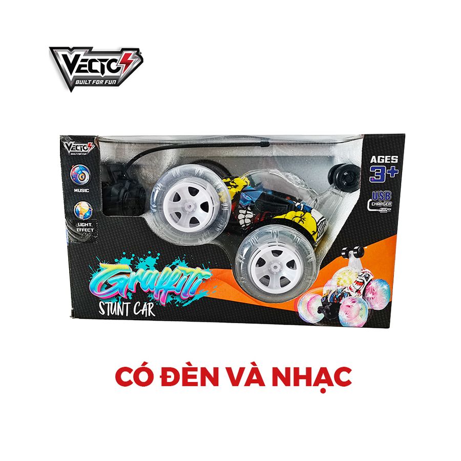 Đồ chơi xe xoay 360 độ nhạc đèn điều khiển từ xa