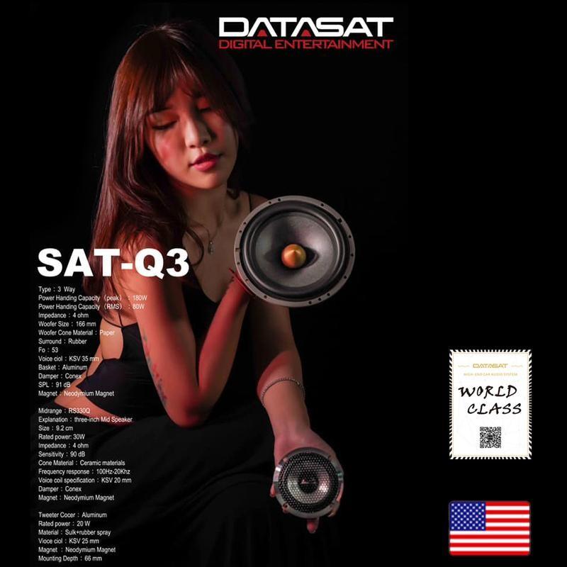 Loa ô tô boss 6.5 inch đường 16cm bass mạnh lời sáng - giá 2 loa - Loa DATASAT 3 way SAT Q3