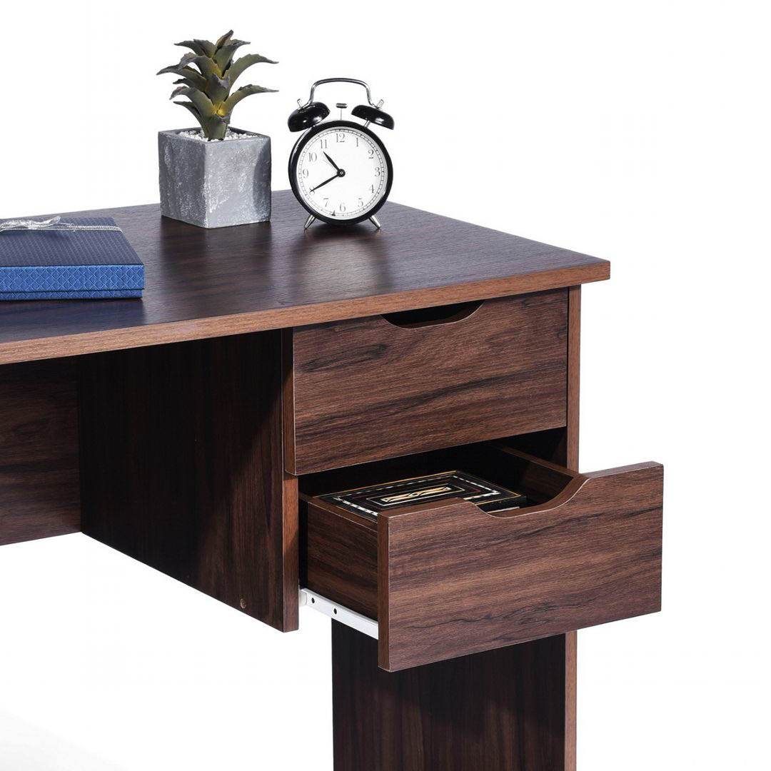Bàn máy tính bằng gỗ thiết kế liền tủ SMLIFE Dortin