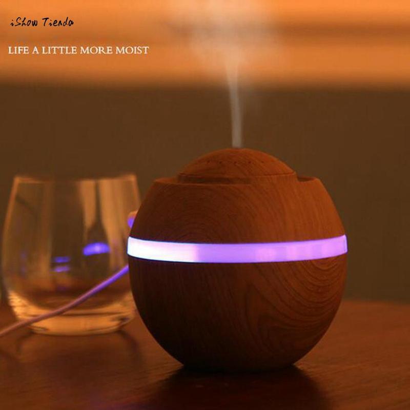 500Ml Usb Không Khí Thơm Máy Phun Sương Tạo Độ Ẩm Siêu Âm Thanh Đèn Led 7 Màu Thay Đổi Máy Khuếch Tán Tinh Dầu Máy Phun Sương Tạo Độ Ẩm Mini Ô Tô Văn Phòng Phòng Khách mới