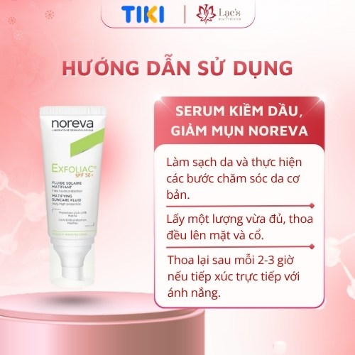 Kem chống nắng dành cho da dầu mụn Noreva EXFOLIAC MATIFYING SUNCARE FLUID SPF50+ 40ML