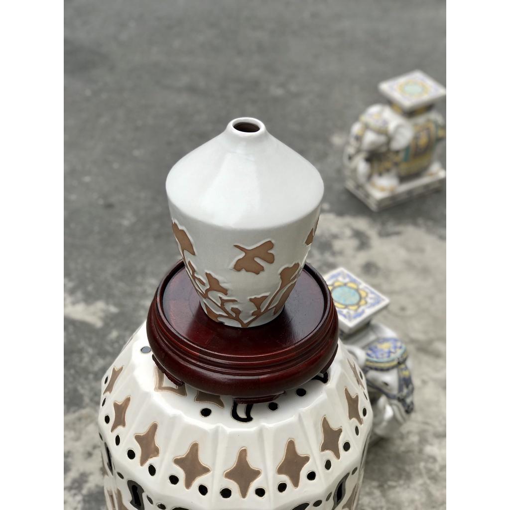 BÌNH HOA GỐM SỨ XUẤT KHẨU TRANG TRÍ DECOR BÌNH CẤM HOA XK12