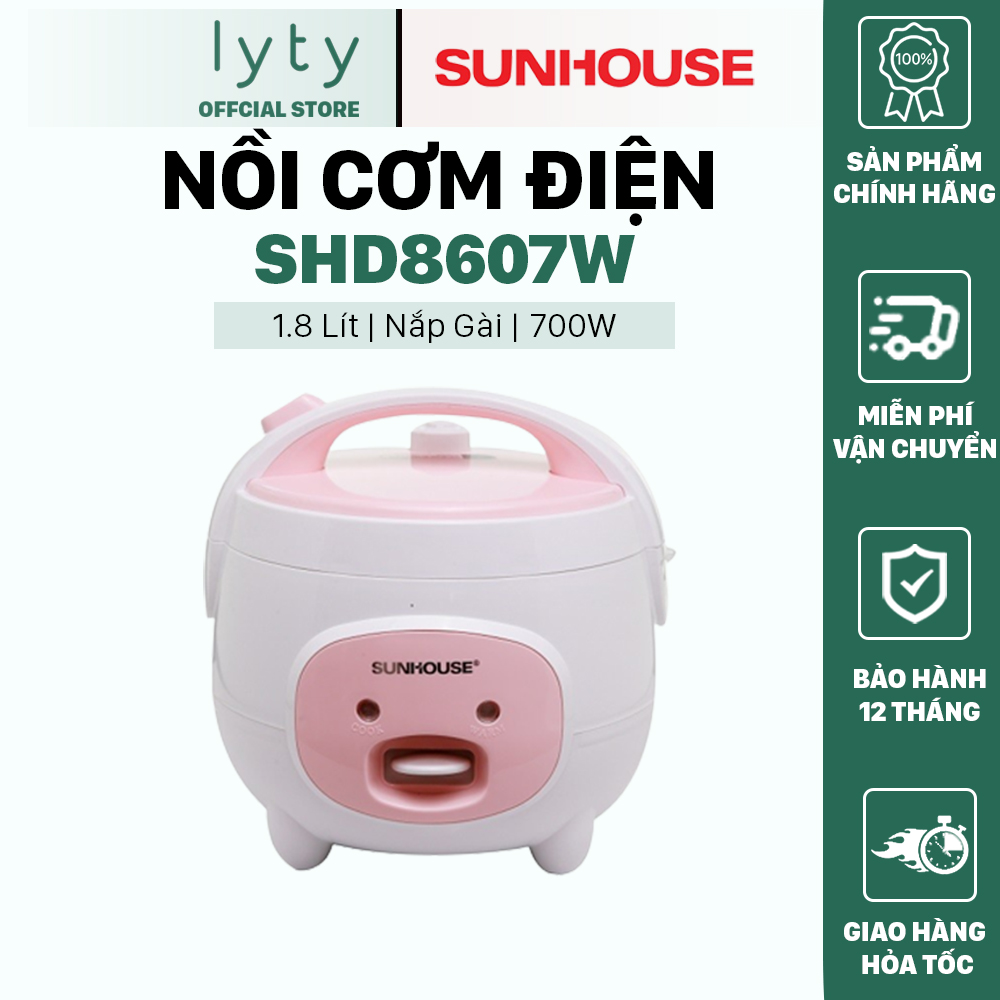 Nồi cơm điện SUNHOUSE 1.8L SHD8607W