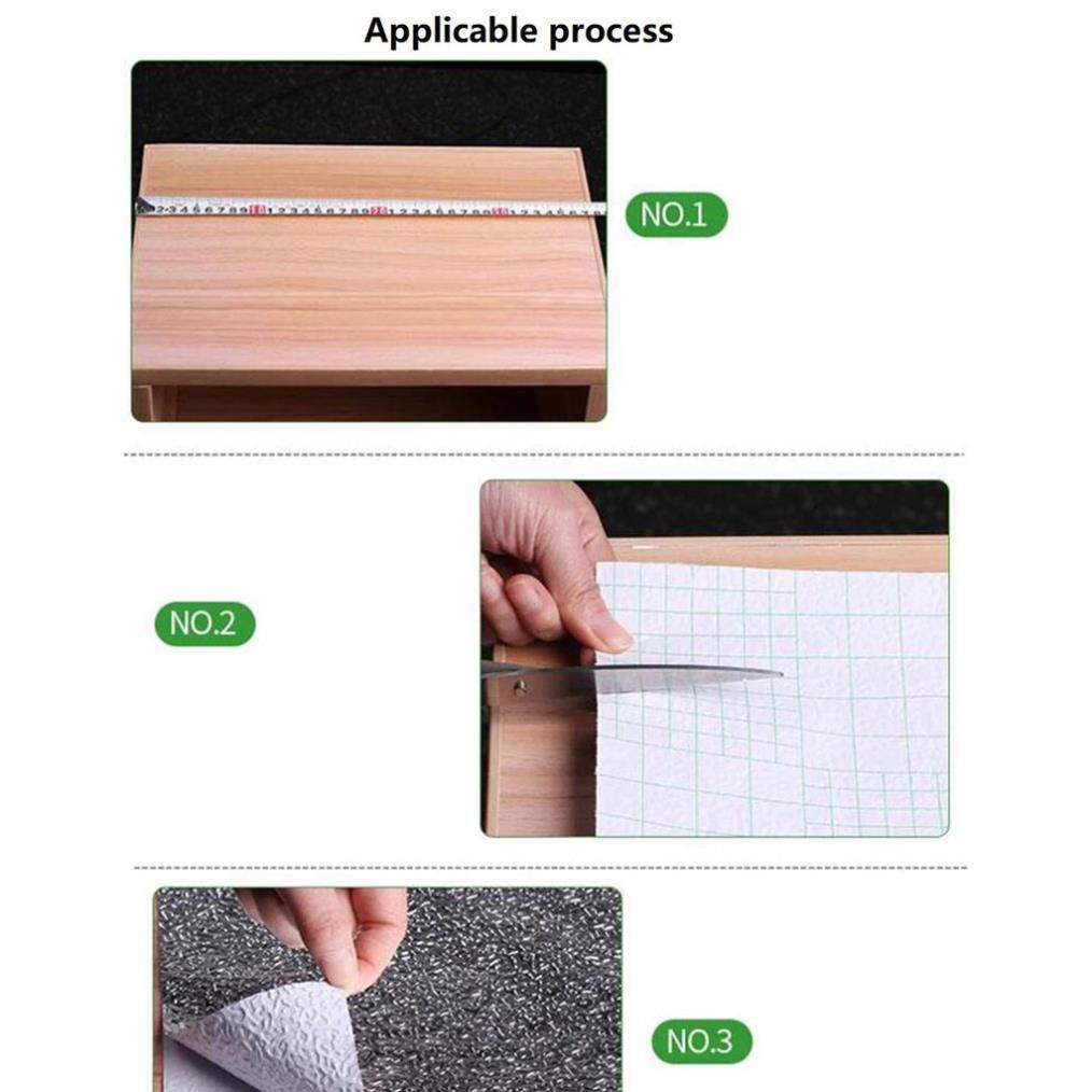 Khổ 3m Giấy bạc dán tường, mặt bàn nhà bếp ăn cách nhiệt chống cháy thấm nước