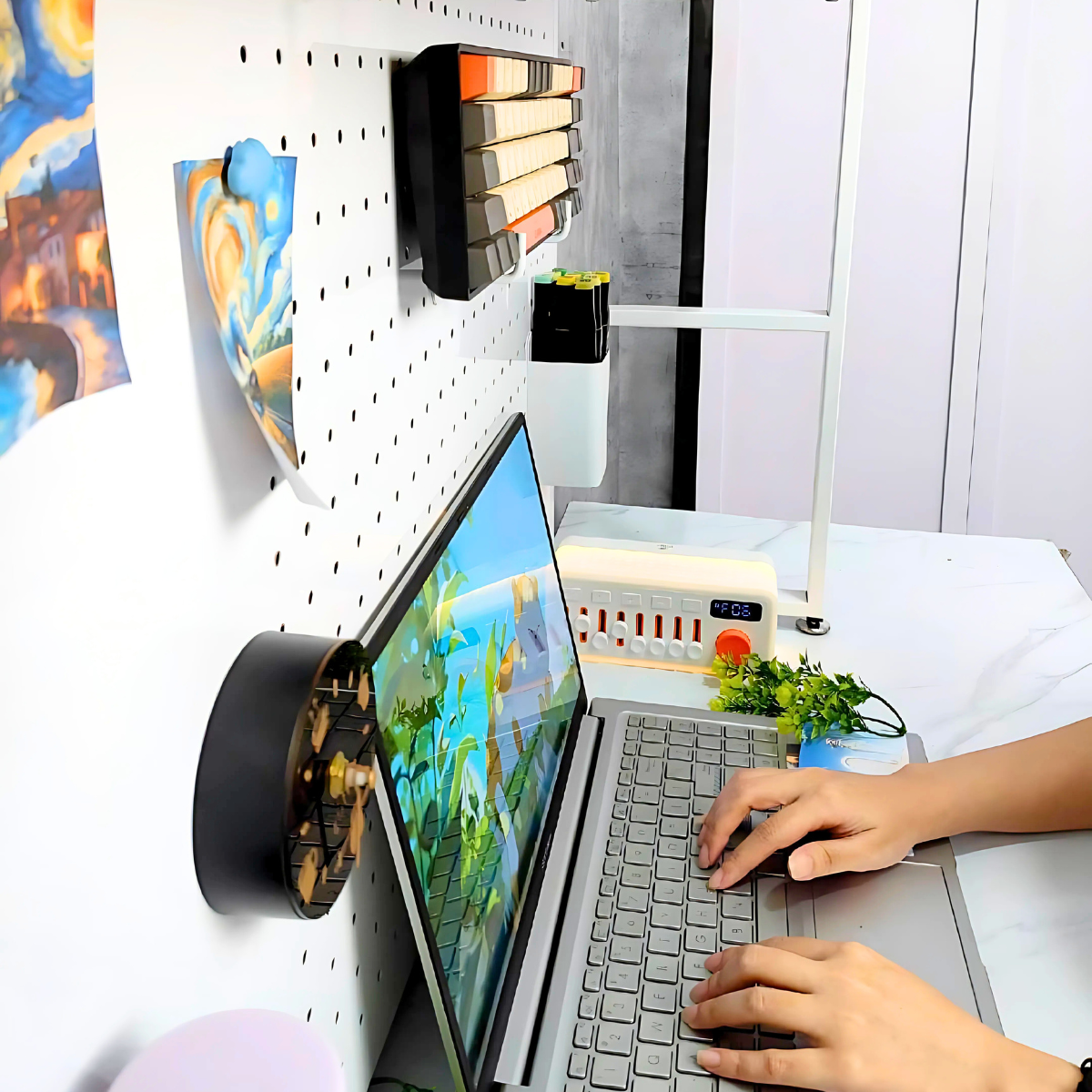 Kệ Pegboard đa năng Dola Home kệ sách để bàn decor học tập làm việc cho mẹ và bé hiện đại