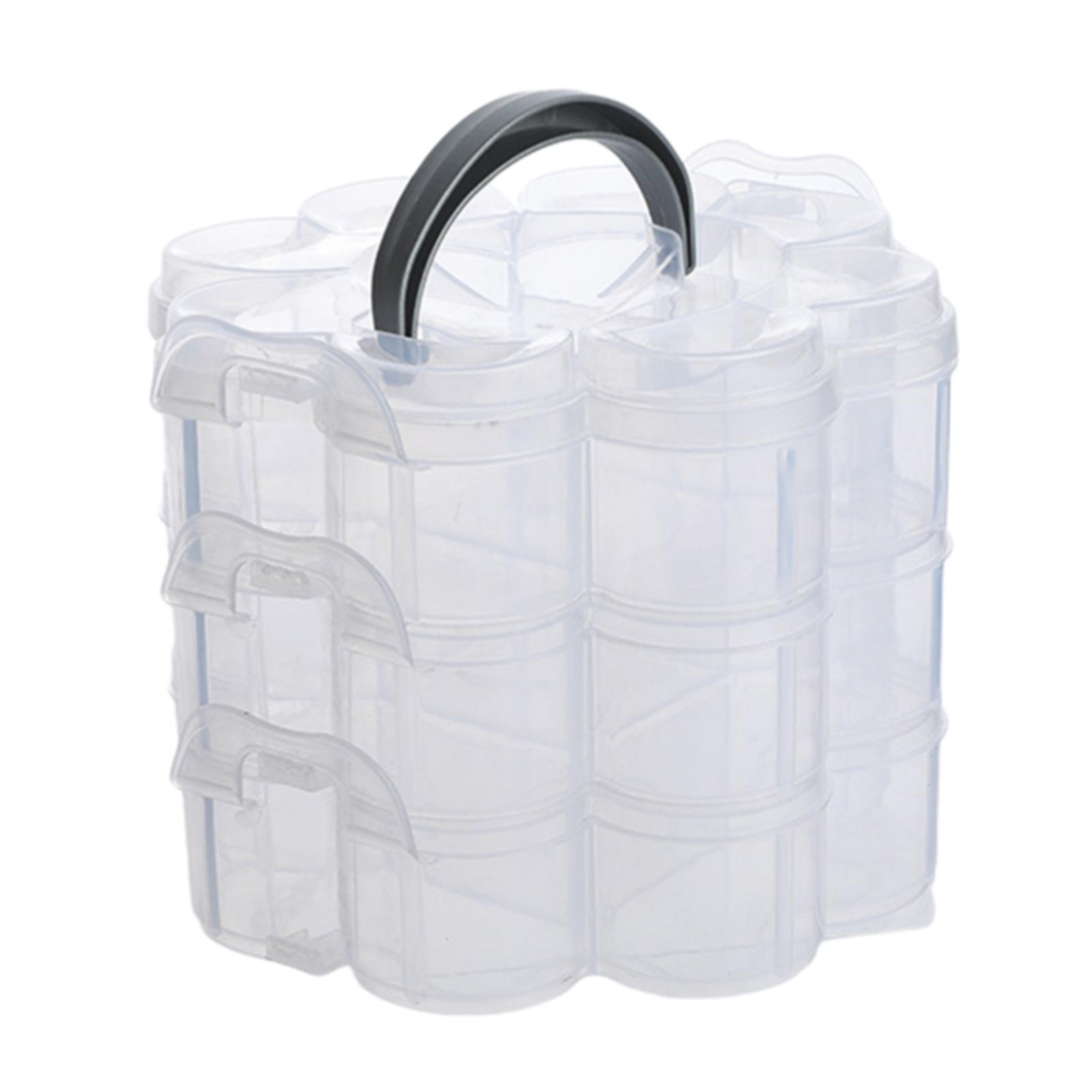 Clear Plastic Storage Box, Tool Box, Sewing Box Organizer, Multipurpose Organizer, Portable Handled Storage Case for Art Craft