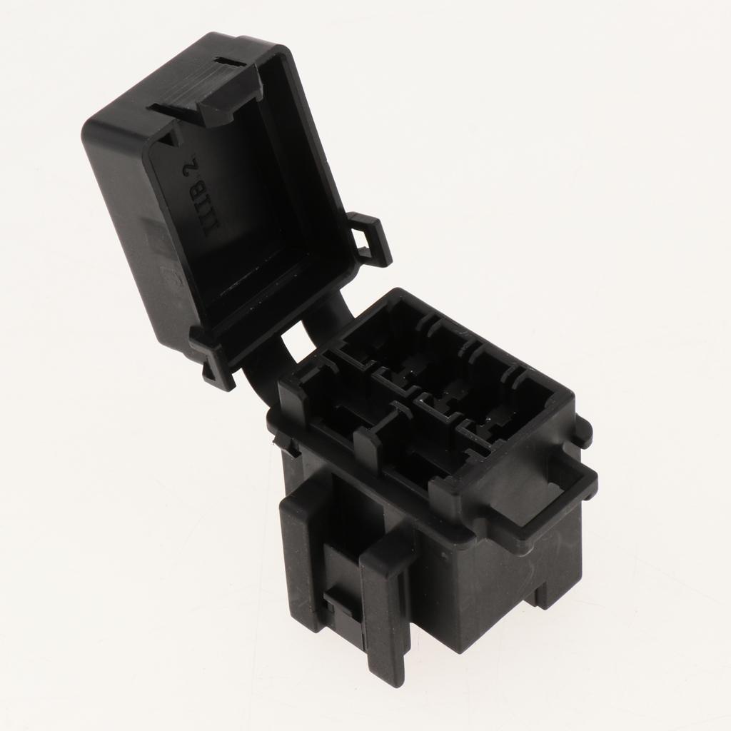 Automotive Marine RV Boat Fuse Relay Holder 4-Slot Relay Box 1 Relay 4 Fuses