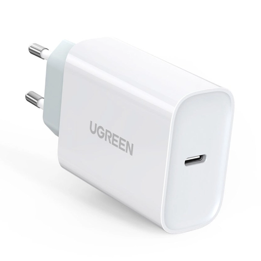 Củ sạc nhanh USB Type-C 30W Ugreen 70161 (Màu trắng) - Hàng chính hãng