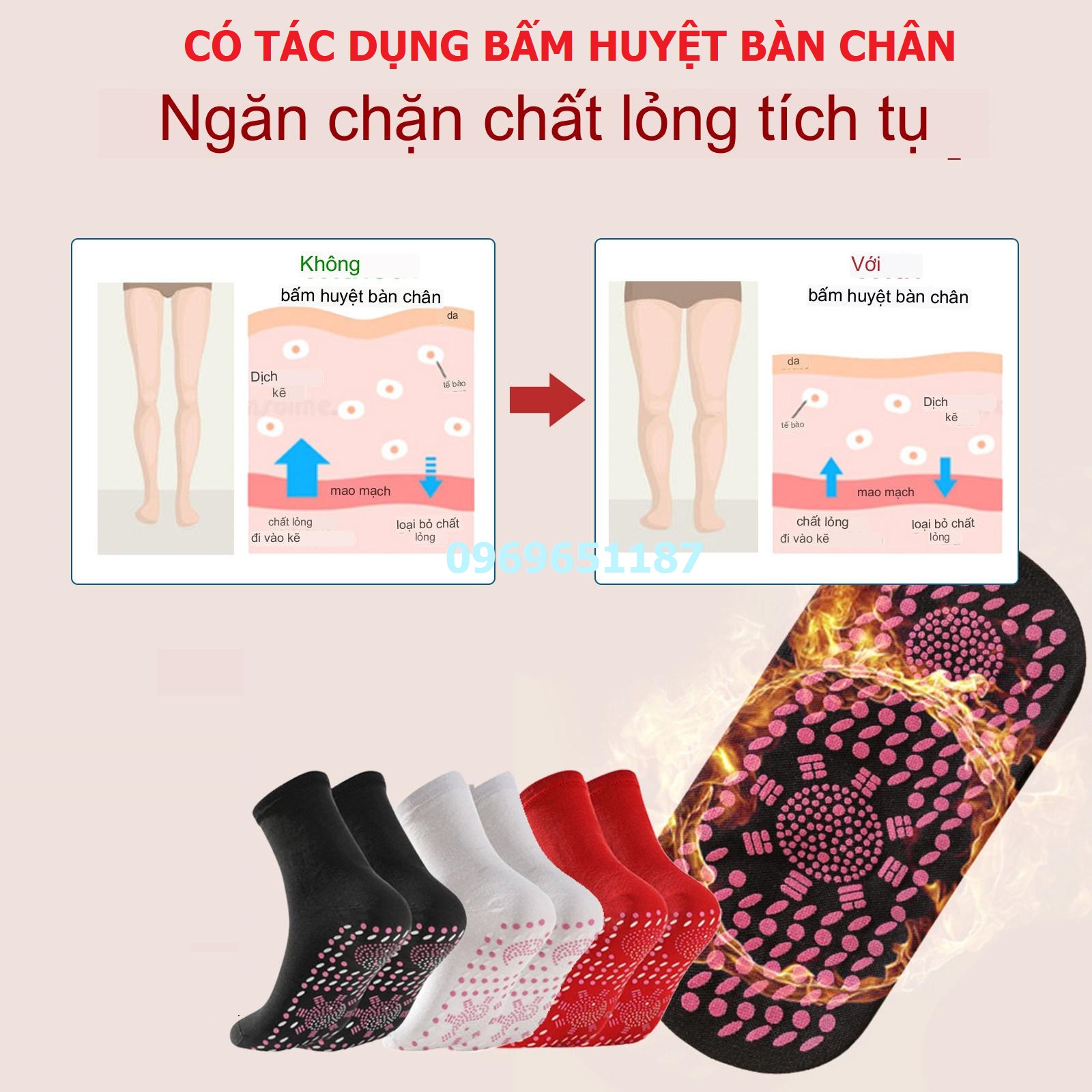 TẤT - VỚ TỰ SINH NHIỆT SƯỞI ẤM VÀ MASSAGE CHÂN