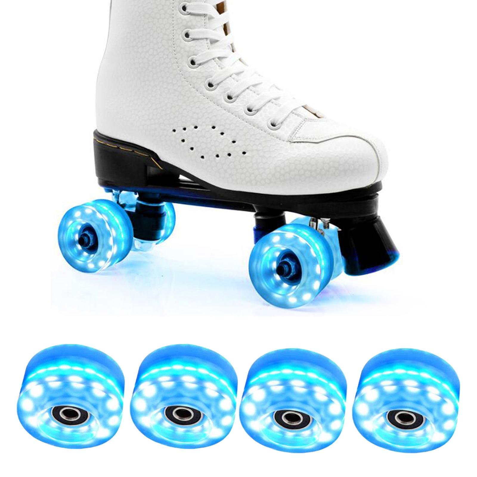 Luminous Quad Roller Skate Wheels Light  Bearings Street Outdoor