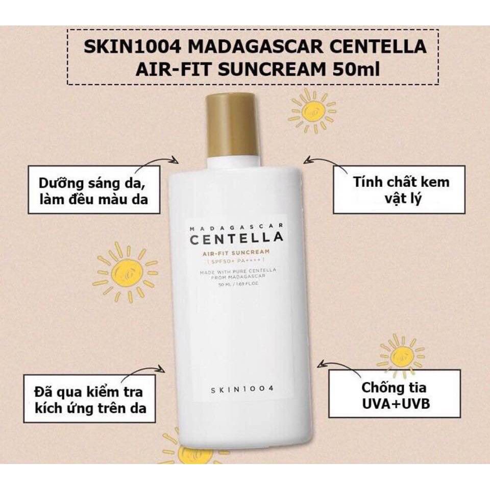 Kem chống nắng vật lí SKIN1004 Madagascar Centella Air-fit Suncream SPF50+ PA++++ 50ml